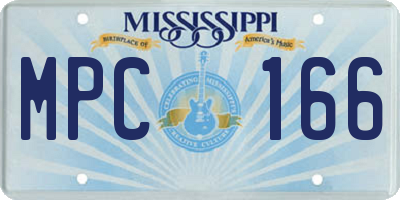 MS license plate MPC166