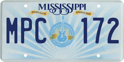 MS license plate MPC172