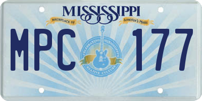 MS license plate MPC177