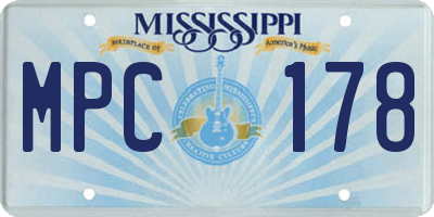MS license plate MPC178