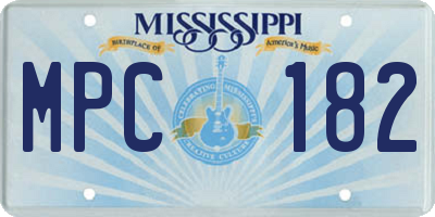 MS license plate MPC182