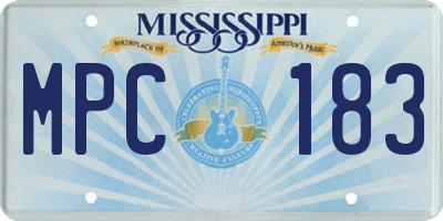 MS license plate MPC183