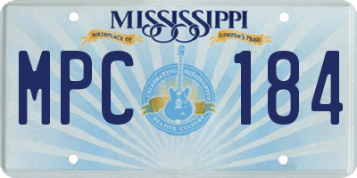 MS license plate MPC184