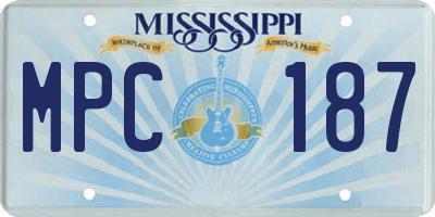 MS license plate MPC187