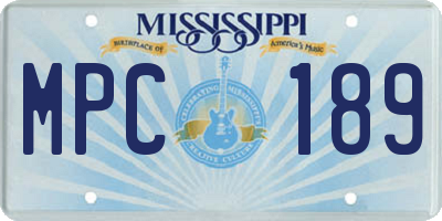 MS license plate MPC189