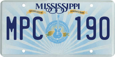 MS license plate MPC190