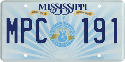 MS license plate MPC191