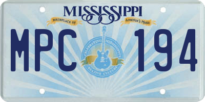 MS license plate MPC194