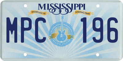 MS license plate MPC196