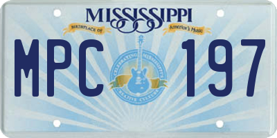 MS license plate MPC197