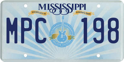 MS license plate MPC198