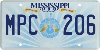 MS license plate MPC206