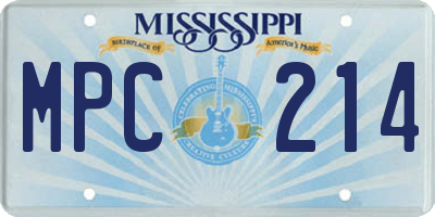 MS license plate MPC214