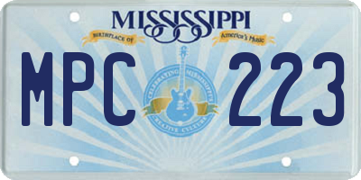 MS license plate MPC223