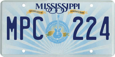 MS license plate MPC224