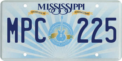 MS license plate MPC225