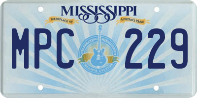 MS license plate MPC229