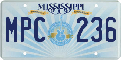 MS license plate MPC236