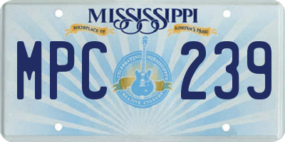 MS license plate MPC239