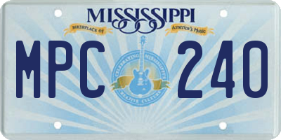 MS license plate MPC240