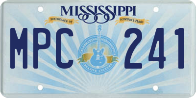 MS license plate MPC241