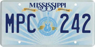 MS license plate MPC242