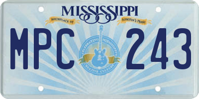 MS license plate MPC243