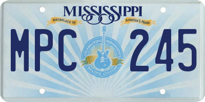 MS license plate MPC245