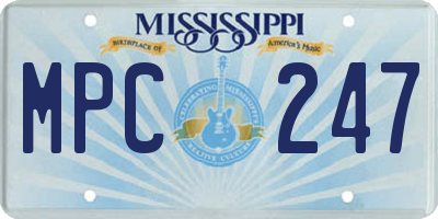 MS license plate MPC247