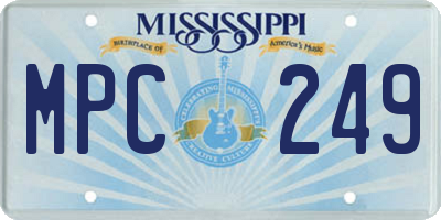 MS license plate MPC249