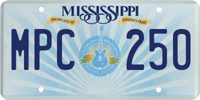 MS license plate MPC250