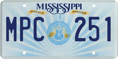 MS license plate MPC251