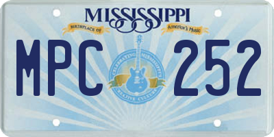 MS license plate MPC252