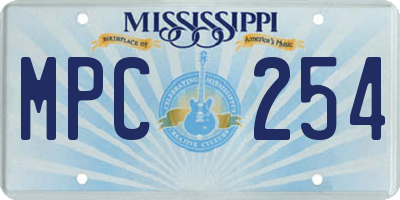 MS license plate MPC254