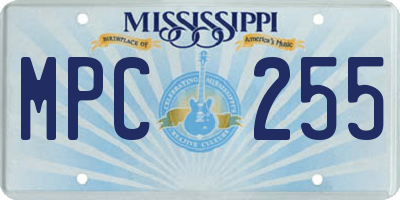 MS license plate MPC255
