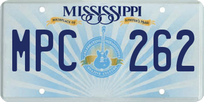 MS license plate MPC262