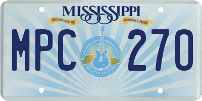 MS license plate MPC270
