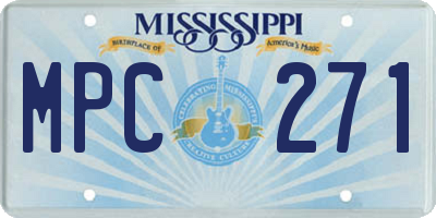 MS license plate MPC271