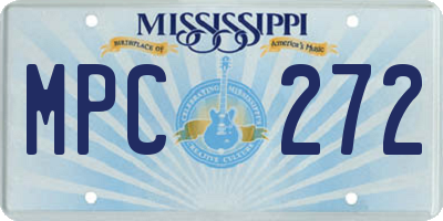 MS license plate MPC272