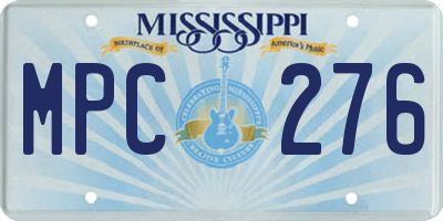 MS license plate MPC276