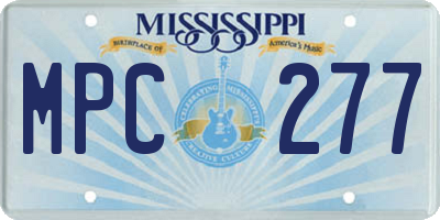 MS license plate MPC277