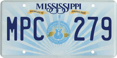 MS license plate MPC279