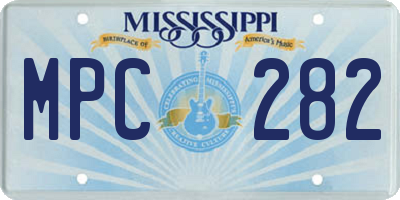 MS license plate MPC282