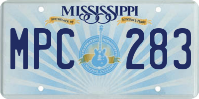 MS license plate MPC283
