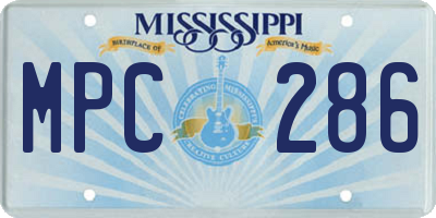 MS license plate MPC286
