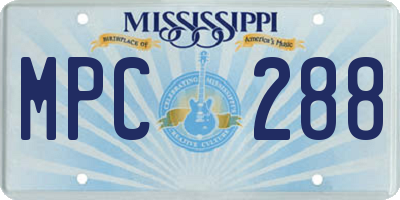 MS license plate MPC288