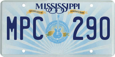 MS license plate MPC290