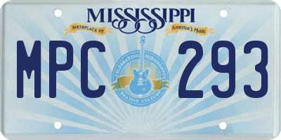 MS license plate MPC293