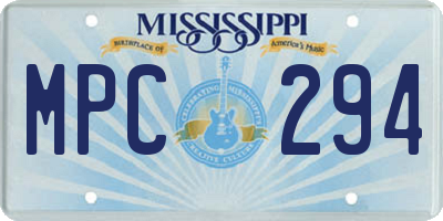 MS license plate MPC294