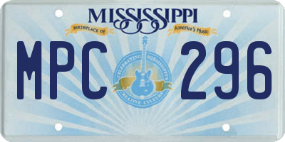 MS license plate MPC296